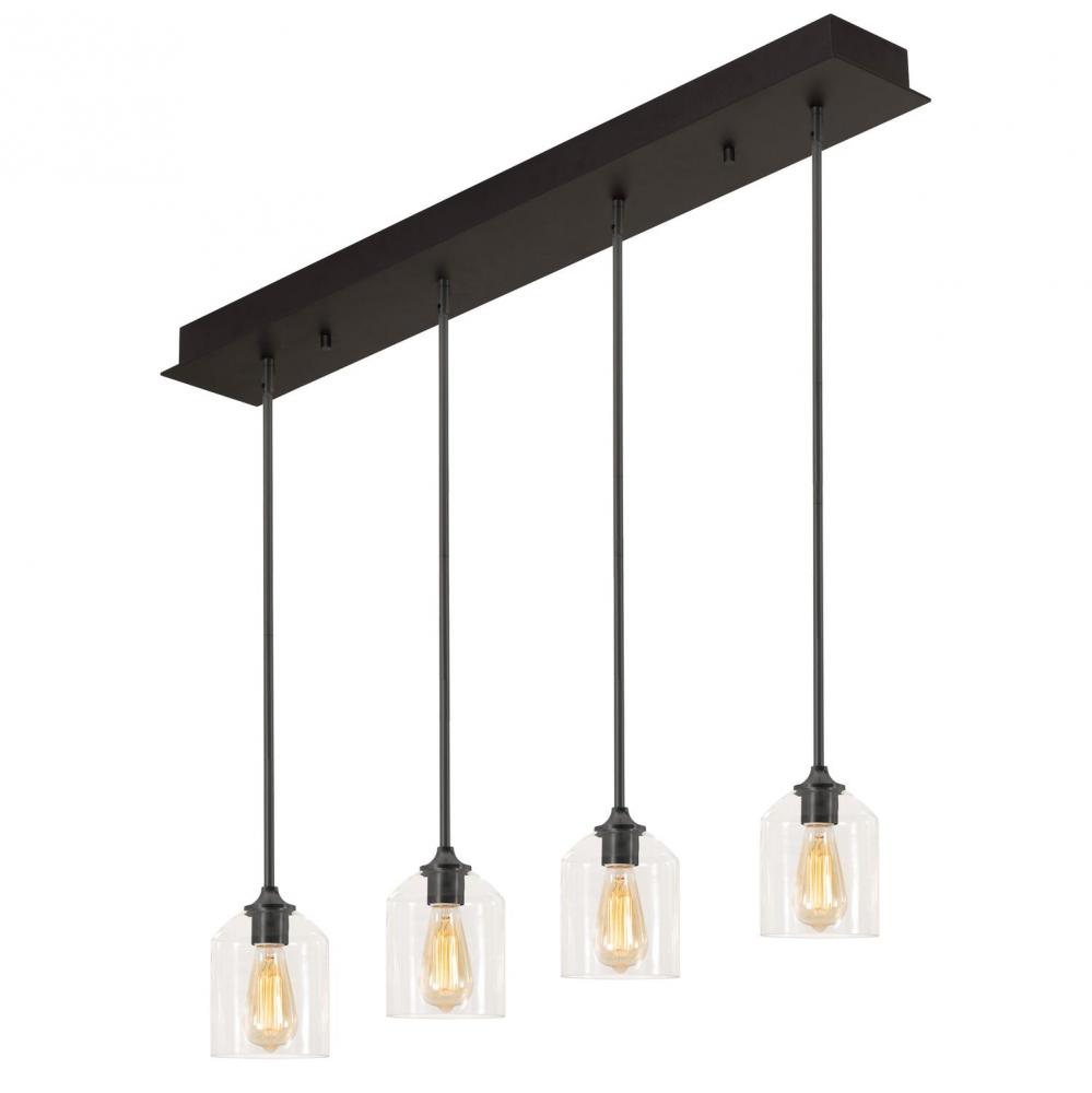 William 4 Light Linear Pendant MB 120V,BK