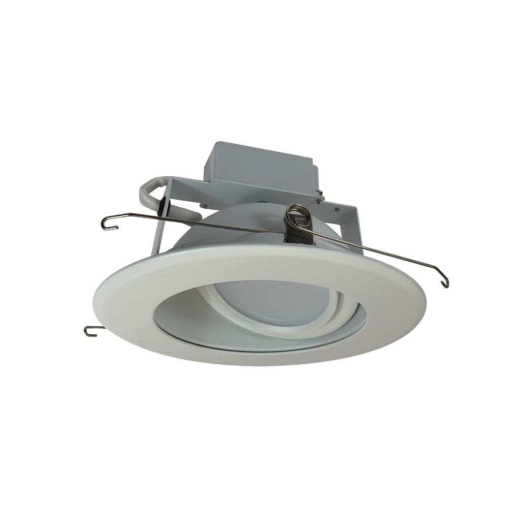 6" Cobalt Adjustable LED Retrofit, 1200lm / 14W, 3500K, White Reflector / White Flange,