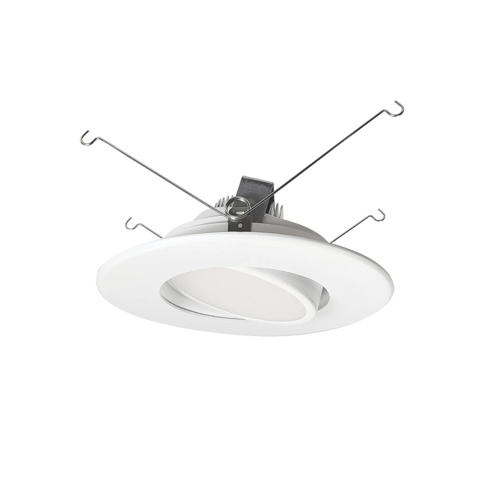 5"/6" AC Onyx Round Adjustable LED Retrofit, 1050lm / 14.5W, Selectable CCT, White Finish