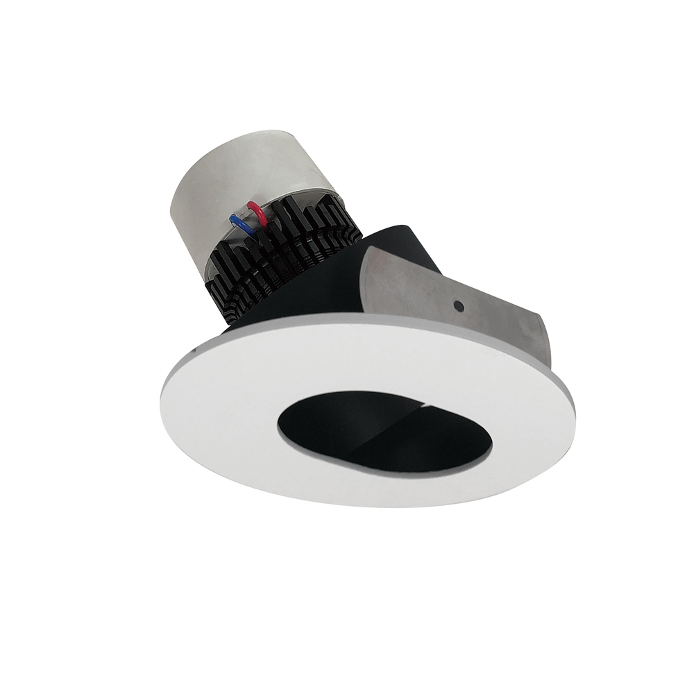 4" Pearl LED Round Adjustable Slot Aperture Retrofit, 1000lm / 12W, 2700K, Black Slot Aperture /