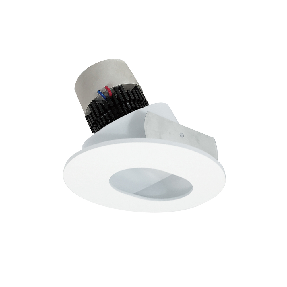 4" Pearl LED Round Adjustable Slot Aperture Retrofit, 800lm / 12W, Comfort Dim, Matte Powder