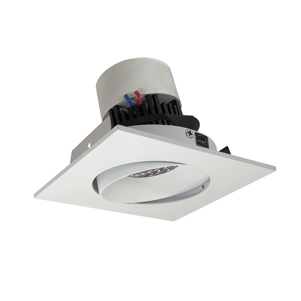 4" Pearl LED Square Adjustable Cone Retrofit, 800lm / 12W, Comfort Dim, Matte Powder White