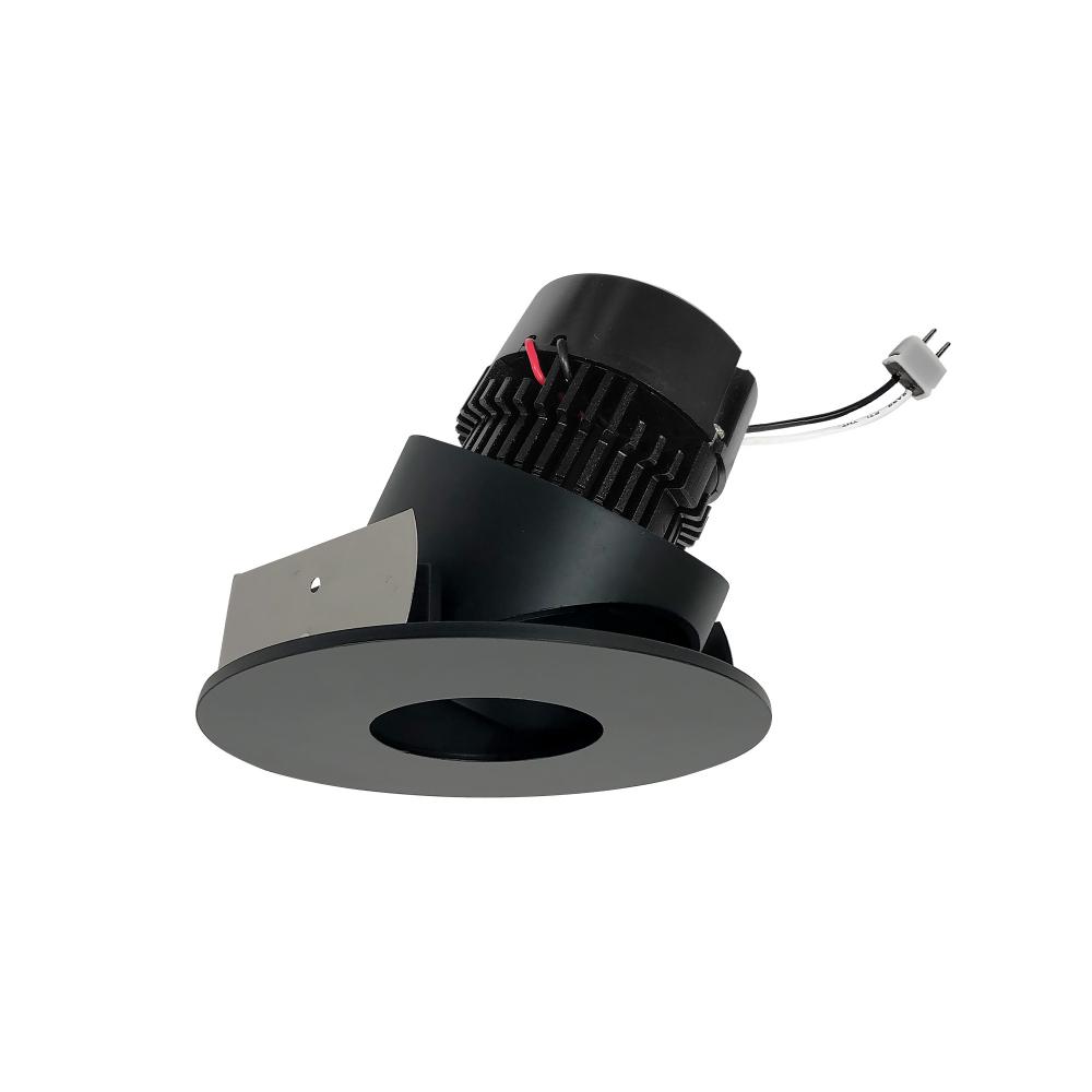 4" Pearl Low Voltage LED Round Adjustable Pinhole Retrofit, 950lm / 11W, 3500K, Black Pinhole /