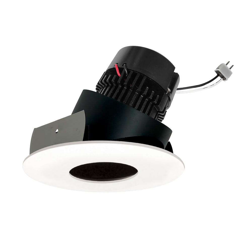 4" Pearl Low Voltage LED Round Adjustable Pinhole Retrofit, 950lm / 11W, 3500K, Black Pinhole /