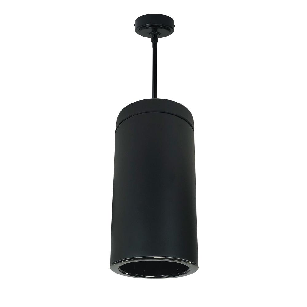 6" Sapphire III Pendant Mount Black Cylinder, Black Reflector/Black Flange, 120-277; 0-10V