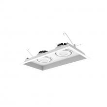 Nora NMRT3-2RL140FWW - Two-Head Flanged LED Multiple Lighting Trim, 900lm per Head w/ Flood Optic, 4000K, Regressed White