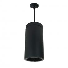 Nora NYLS3-6P1L240FC12BBB - 6" Sapphire III Pendant Mount Black Cylinder, Black Reflector/Black Flange, 120-277; 0-10V