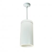 Nora NYLS3-6P1L235FP01WWW - 6" Sapphire III Pendant Mount White Cylinder, Matte Powder White Reflector/Matte Powder White