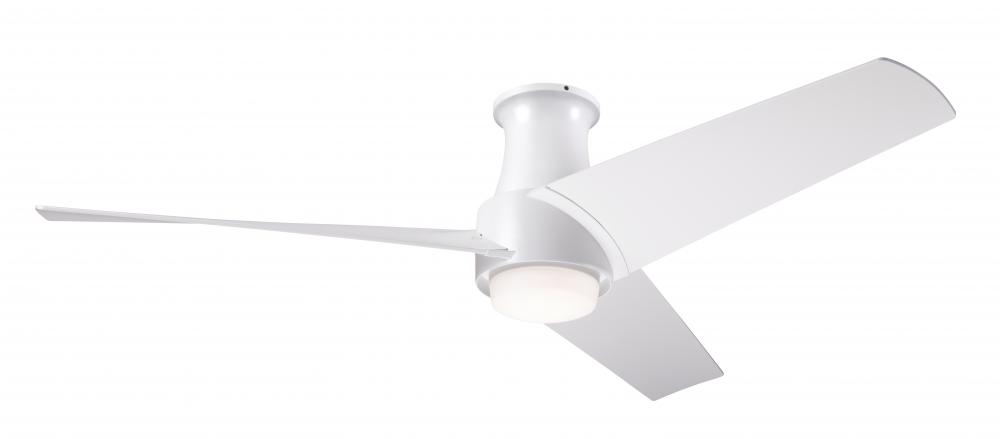 Ambit Flush DC Fan- Matte White Finish; 56" Matte White Blades; 17W LED (Matte White Trim)