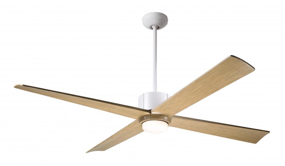 Nouveau DC Fan; Matte White Finish w/ Graphite; 56" Maple Blades; 17W LED