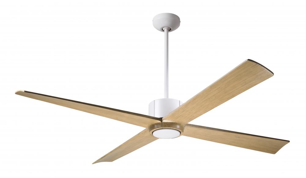 Nouveau DC Fan; Matte White Finish w/ Graphite; 56" Maple Blades; No Light; Wall Control