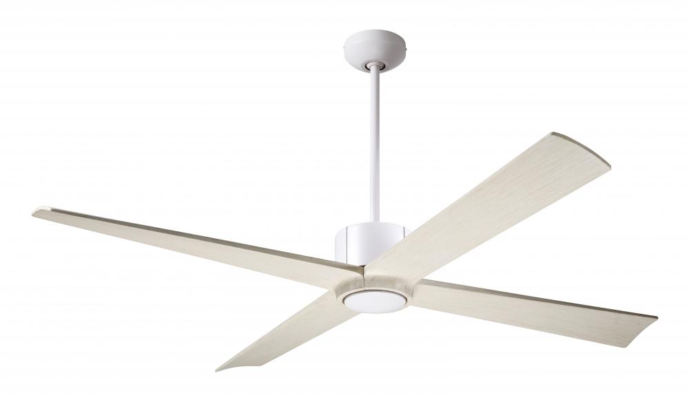 Nouveau DC Fan; Matte White Finish w/ Graphite; 56" Whitewash Blades; No Light; Wall Control