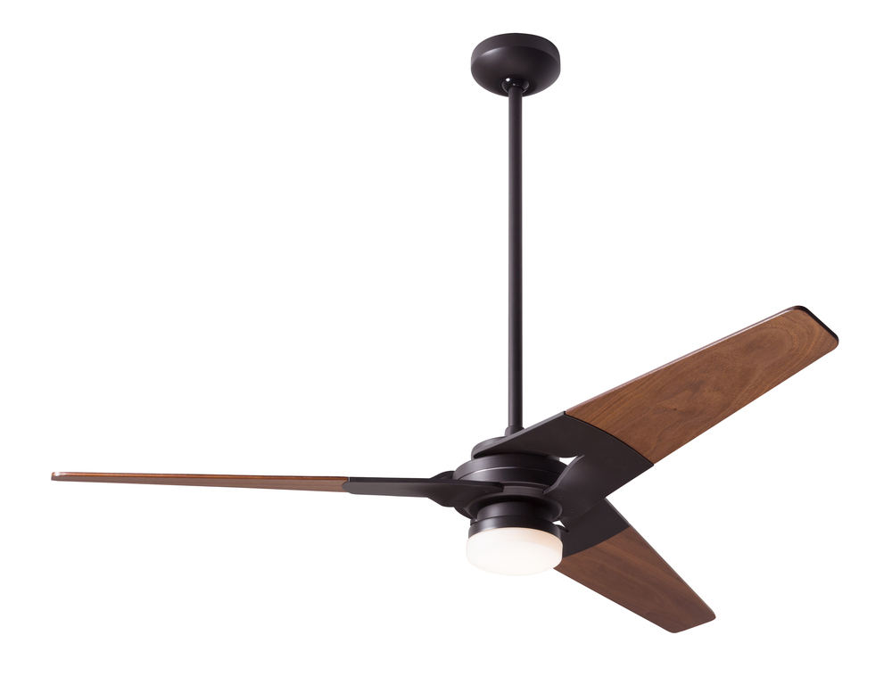 Torsion Fan; Dark Bronze Finish; 52" Mahogany Blades; 17W LED; Fan Speed and Light Control (3-wi