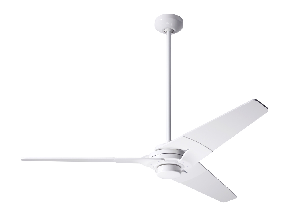 Torsion Fan; Gloss White Finish; 52" White Blades; No Light; Fan Speed Control