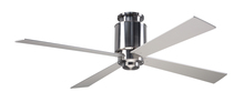 Modern Fan Co. LAP-FM-BN-50-BK-NL-001 - Lapa Flush Fan; Bright Nickel Finish; 50" Black Blades; No Light; Fan Speed Control