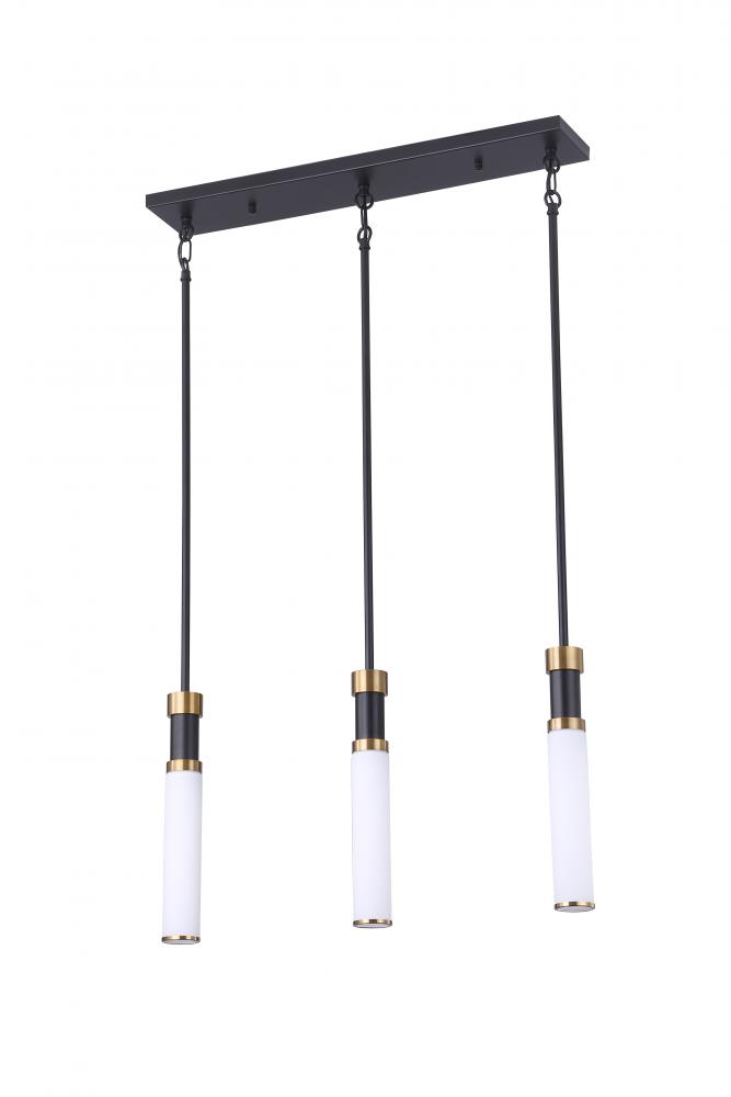 25" 3 Light Multi -Head Pendant Light With 3x25 W E26 Medium Base frame in Black finish