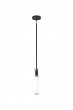 Lit Up Lighting LIT6830BK+GD-OP - 13" High 1 Light Single Pendant Light With 1x25 W E26 Medium Base frame in Black finish