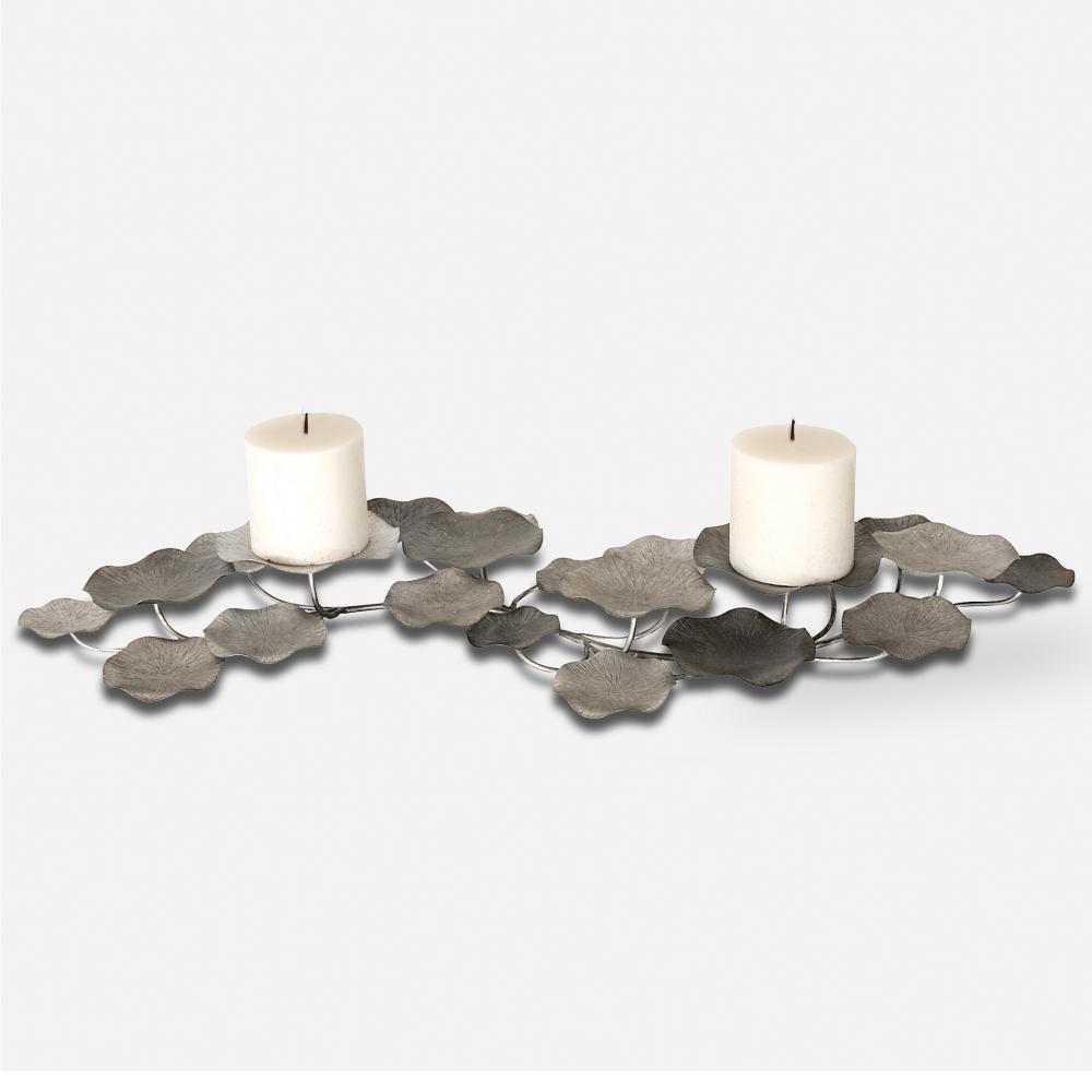 Lying Lotus Metal Candleholders