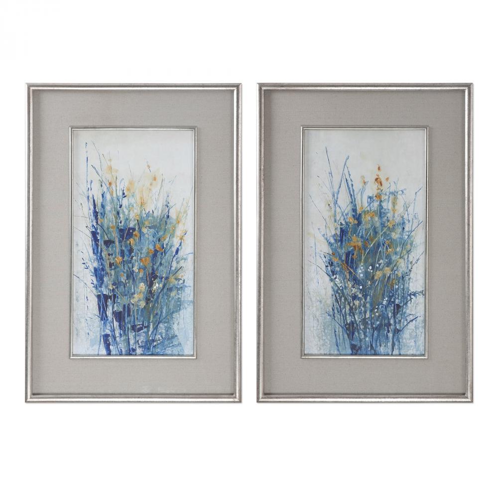 Uttermost Indigo Florals Framed Art S/2