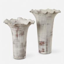 Uttermost 18174 - Uttermost Ruffled Petal White Vases Set/2