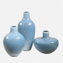 Uttermost 18192 - Uttermost Celestial Frost Blue Vases Set/3