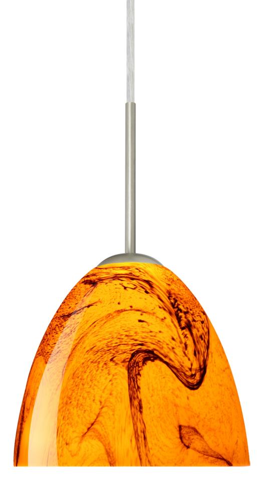 Besa Sasha LED Pendant 1Bt Habanero Satin Nickel 1x9W LED