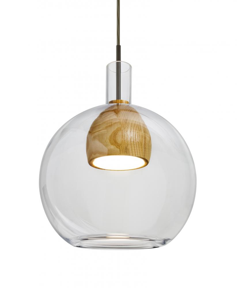 Besa, Benji Cord Pendant, Clear/Medium, Bronze Finish, 1x9W LED