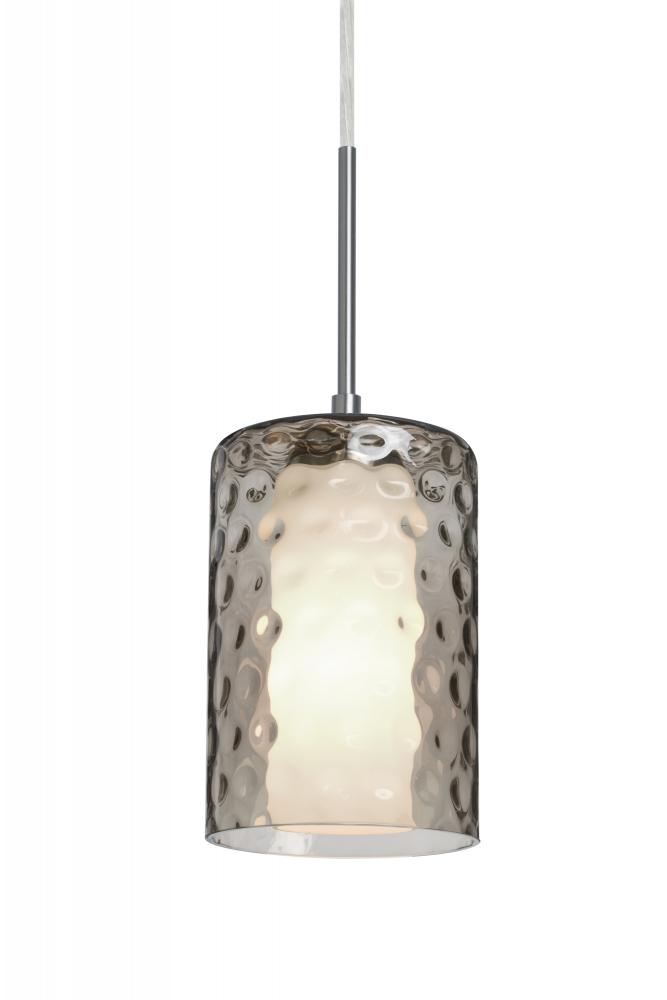 Besa, Esa Cord Pendant, Smoke, Satin Nickel Finish, 1x60W Medium Base