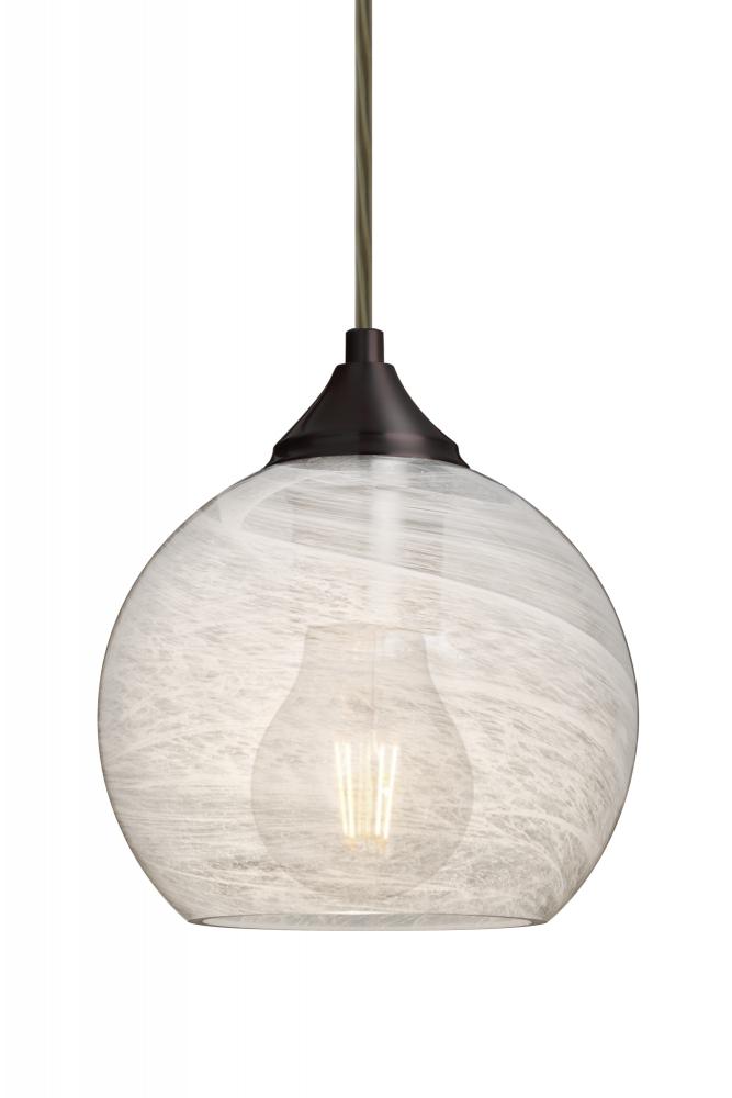 Besa, Jilly Cord Pendant, Vapor Clear, Bronze Finish, 1x5W LED Filament