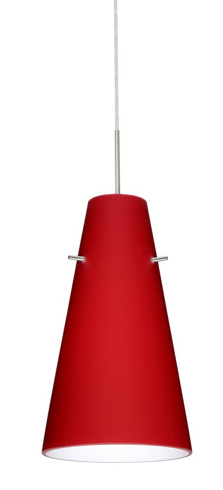 Besa Cierro Pendant Satin Nickel Ruby Matte 1x100W Medium Base