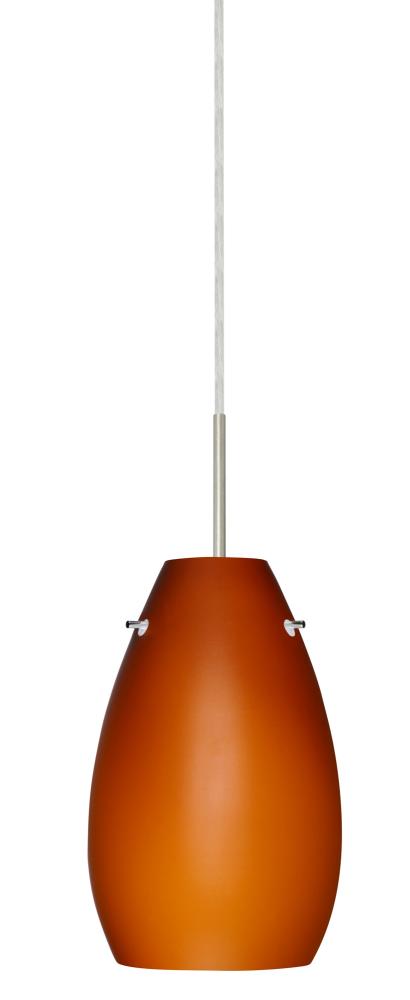 Besa Pera 9 Pendant Satin Nickel Amber Matte 1x100W Medium Base