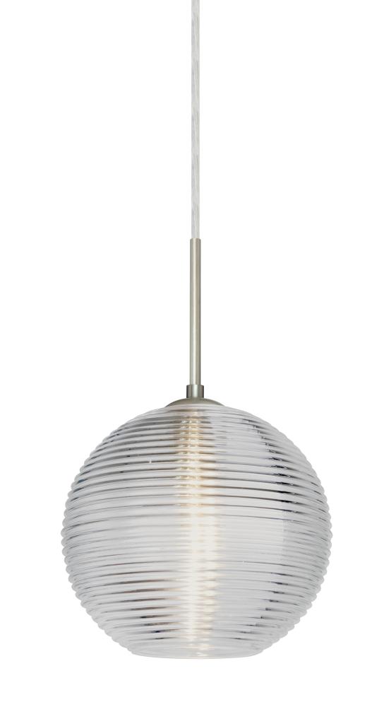 Besa Kristall 8 Pendant Satin Nickel Clear 1x75W Medium Base