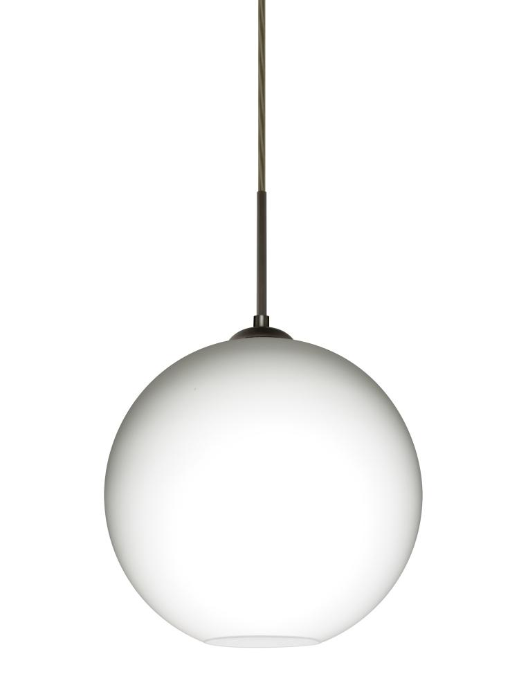 Besa Coco 10 Pendant, Opal Matte, Bronze Finish, 1x9W LED