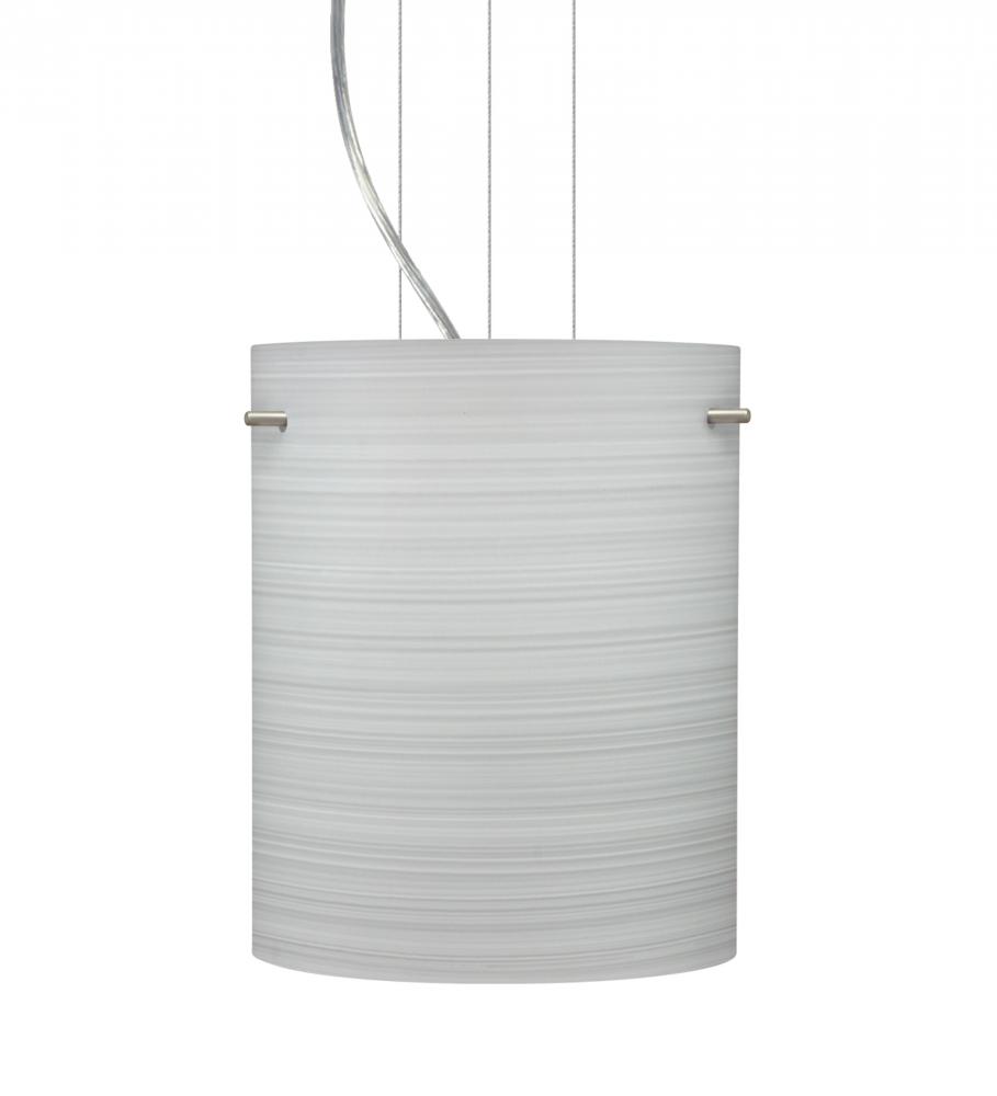 Besa Pendant Tamburo 8 Satin Nickel Chalk 1x100W Medium Base