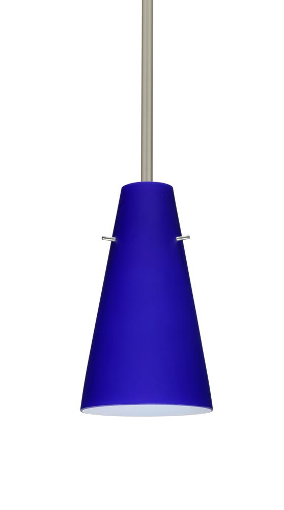 Besa Cierro LED Pendant Cobalt Blue Matte Satin Nickel 1x9W LED