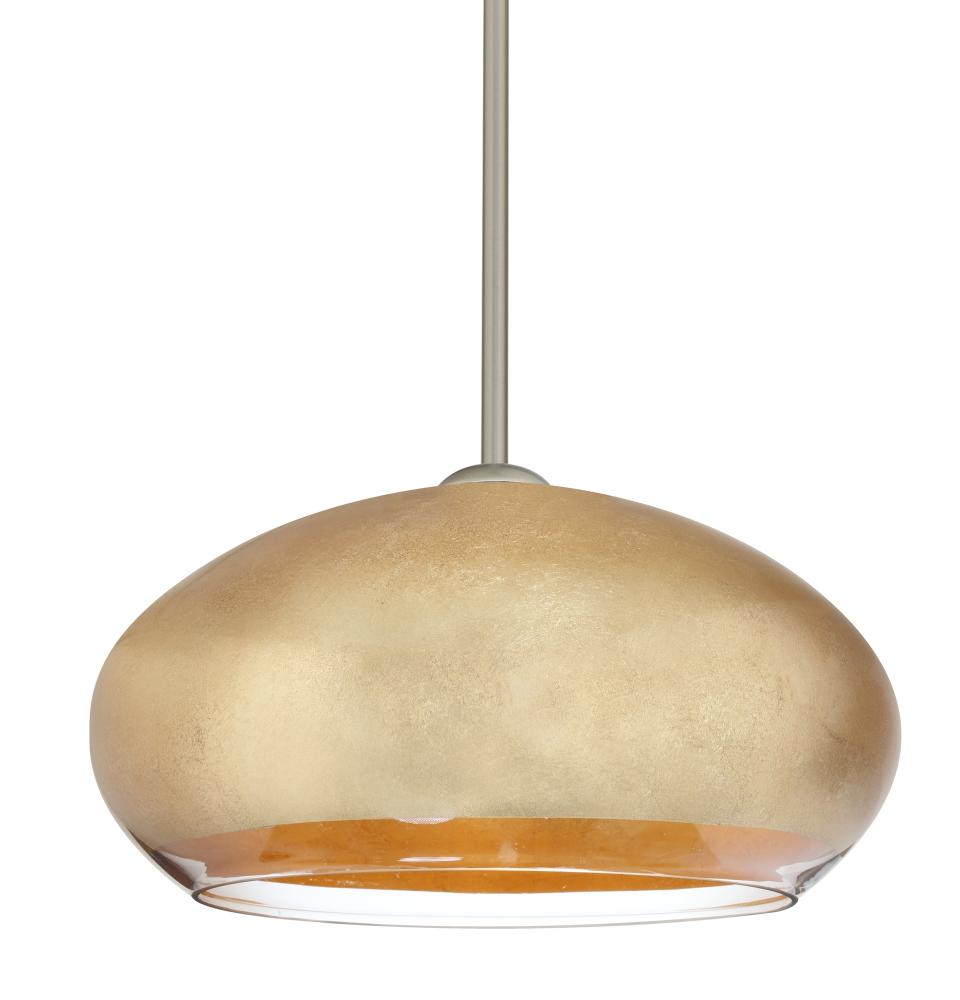 Besa Brio 14 Stem Pendant Satin Nickel Gold Foil 1x75W Medium Base