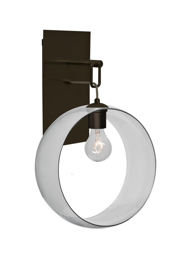 Besa, Plato Wall Pendant, Clear, Bronze Finish, 1x60W Medium Base