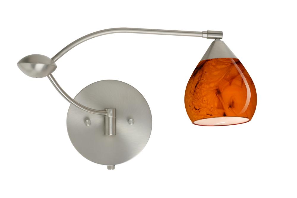 Besa Wall Tay Tay Satin Nickel Habanero 1x50W Halogen Gy6.35