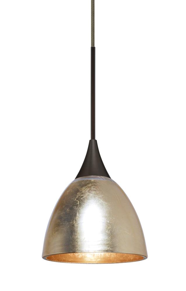 Besa Divi Pendant, Gold Foil, Bronze, 1x50W Halogen