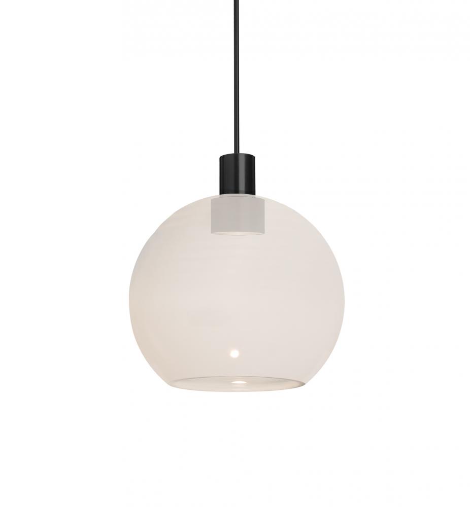 Besa, Newton 6 Cord Pendant, Milky White, Black Finish, 1x3W LED