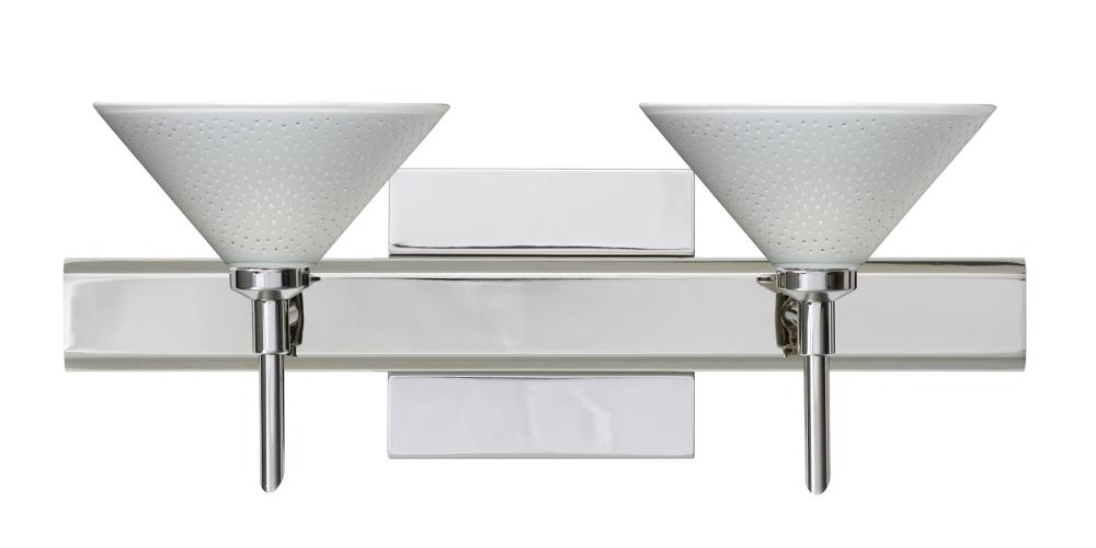 Besa Wall With SQ Canopy Kona Chrome White Starpoint 2x5W LED