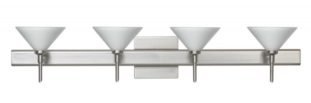 Besa Wall With SQ Canopy Kona Satin Nickel White 4x40W G9