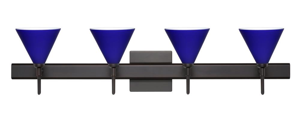 Besa Wall With Sq Canopy Kani Bronze Cobalt Blue Matte 4x40W G9