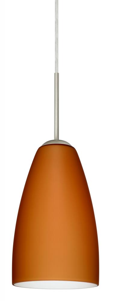 Besa Riva 9 Pendant For Multiport Canopy Satin Nickel Amber Matte 1x75W Medium Base