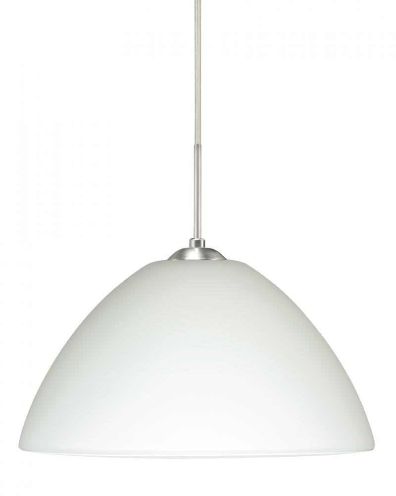 Besa Tessa Pendant For Multiport Canopy Satin Nickel White 1x75W Medium Base