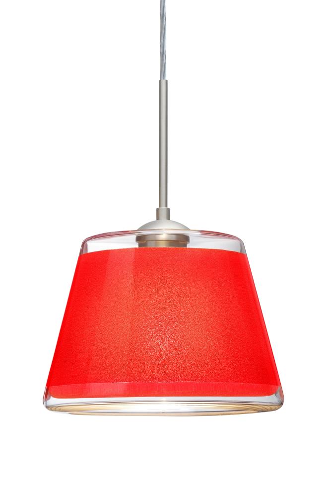 Besa Pendant For Multiport Canopy Pica 9 Satin Nickel Red Sand 1x9W LED