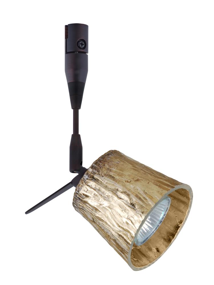 Besa Spotlight With 12" Stem Nico 3 Bronze Stone Gold Foil 1x50W Halogen Mr16