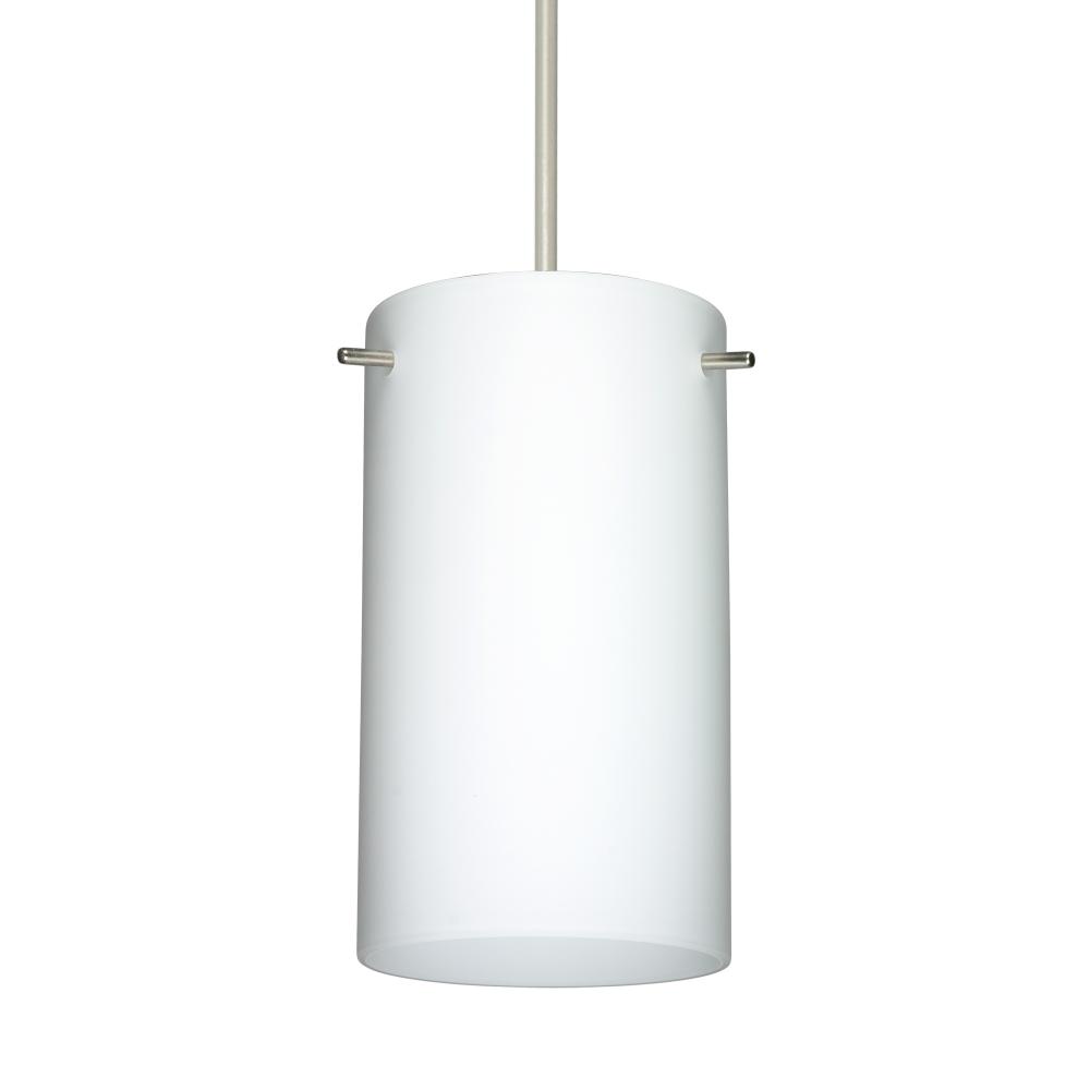 Besa Stilo 7 Pendant Opal Matte Satin Nickel 1x5W LED, 15Ft. Cord