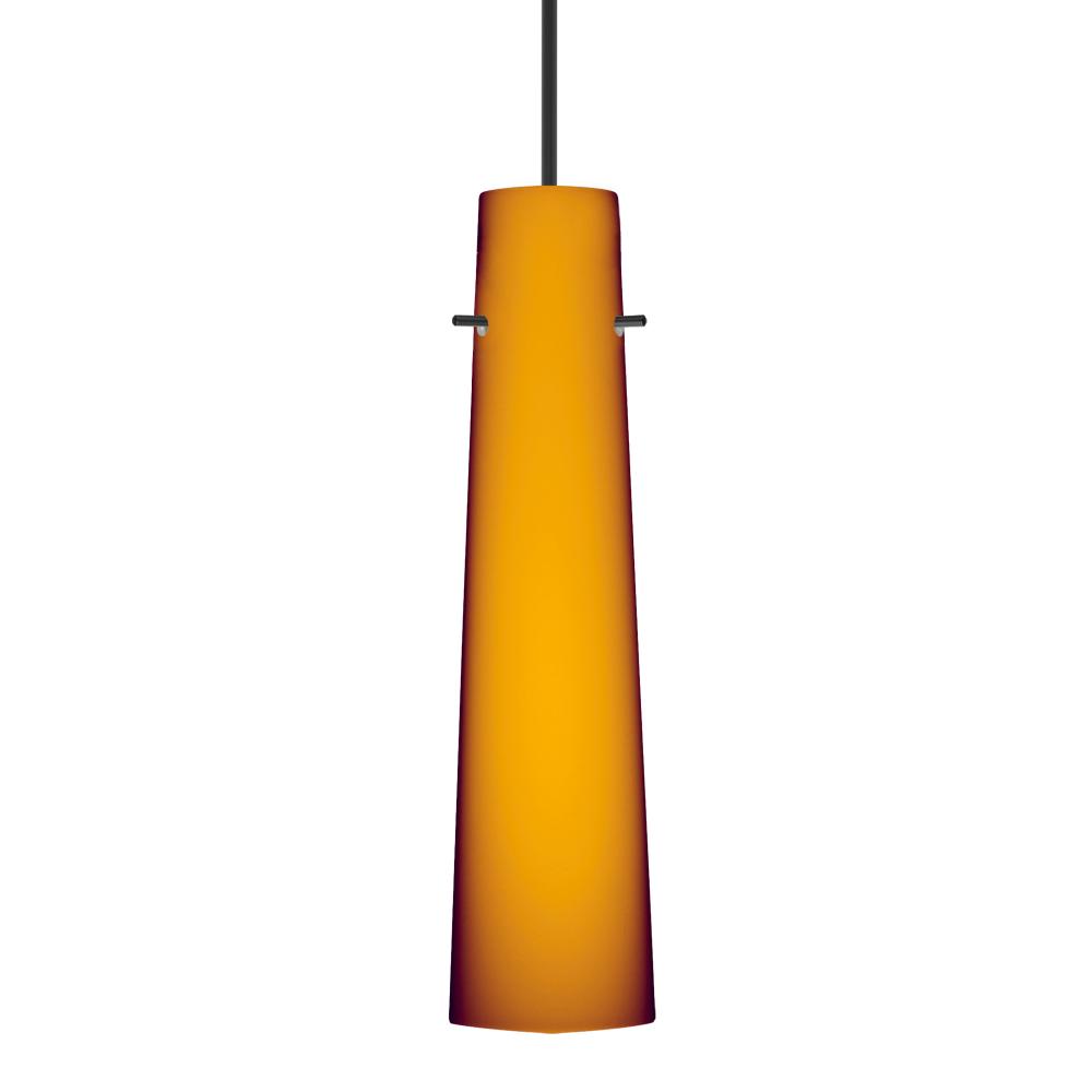 Besa Camino Pendant Black Amber Matte 1x50W Halogen, 277V, 0-10V Dimming