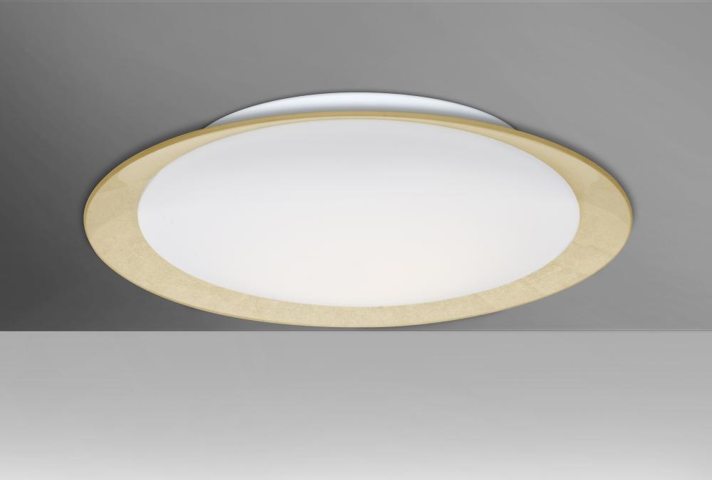 Besa, Tuca 19 Ceiling, Opal/Gold Foil,  Finish, 1x24W LED